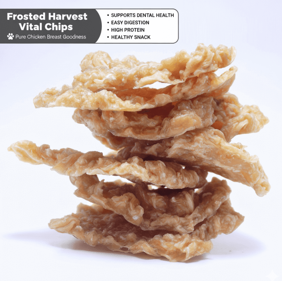 Stack of Frosted Harvest Vital Chips on a white background